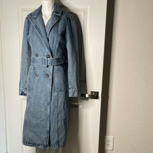 House of Harlow 1960 Denim Midi Jean Trench Coat